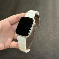 Keraminė bambukinė kvėpuojanti apyrankė Apple Watch s11-1/SE/Ultra, tinka 38 40 41 42/44 45 46 49mm 42/44/45/46/49mm balta