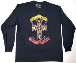 GUNS N' ROSES Long Sleeve T-shirt Licensed Classic Rock Tee Men's XL Black New XL black