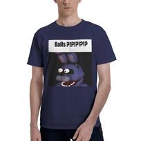fnaf bonnie Balls  mem Men TShirt Oversized T Shirts Mens ONeck Cotton Tees Short Summer Male 4XL black