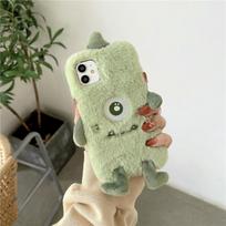 Cartoon Monster Fur telefono dėklas, skirtas Samsung S23 S22 Ultra S20 S21 FE A14 A24 A34 A54 A13 A23 A33 A53 A12 A22 A32 A52 A31 A51 A71 / Redmi Note12 11 10s REdmi 9T gray