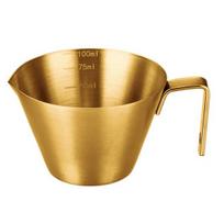 Nerūdijančio plieno espreso matavimo puodelis su skale 100 ml talpos Mini pilstymo puodelis su rankena Maistinis tikslus matavimo puodelis 100ML beige