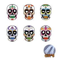 Colorful Paper Skull Dress Up Party Face Masks for Mexican Day of The Dead Theme Party Halloween Masquerade Decoration black
