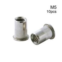 Flat Head Knurled Rivet Nuts Rust Proof 304 Stainless Steel For Car Repair Furniture Diy Use