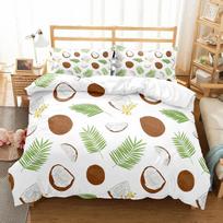 Coconut Duvet Cover Set Coconut Tree Pattern Quilt Cover for Boys Girls Kids Bedroom Decor Double Single Size Comforter Cover 135x200cm