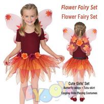 Cross-Border Wings Tutu Skirt & Headband Role-Playing Set: Fairy, Bee, Ladybug. brown