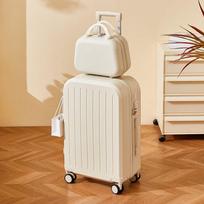 DCLOUD Hardside Luggage with Cup Holder & Charging Port beige