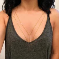 New Sexy Chest Chain Bikin Body Chain for Women Simple Silver Color Summer Harness Decoration Jewelry Beach Party  Accessories beige