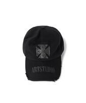 ETCE Leather Cross Destroyed Cap (Black) L