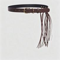 Western Cowboy Tassel Buckle Spicy Girl Waist Belt 102cm black