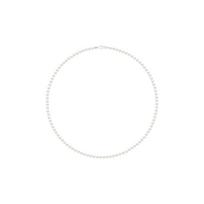 Necklace - PEARLS & COLORS - Round Semi-Round Freshwater Cultured Pearl - Pearl 4-5 mm - 925 Sterling Silver - AAA+ Quality