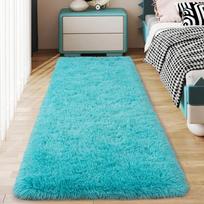 VIKAMA Ultra-Soft Running Rug Bedroom & Hallway Anti-Slip Mat Fluffy Plush Bedside Dormitory Carpet Home Decor 40x60cm 16x24inch