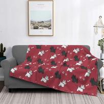 Red Scottish Terrier Dog Blanket Fleece Printed Scottie Tartan Skye Multi-function Soft Throw Blankets for Sofa Travel Quilt 100X130CM