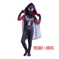 Gwen Stacy Vaikų Kostiumas Voras Helovinas Cosplay Bodis su Voro Apsiaustu Children's xl (130-140) black