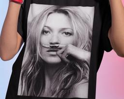 Kate Moss Retro T-shirt, 90s Supermodel Tee XL gray