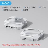 Hagibis USB C Hub with M.2 SSD Enclosure for Mac Mini M4/M5/M6 Pro Stand Type-C Docking Station SSD Case USB3.2 Gen2 SD4.0 TF4.0