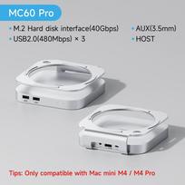 Hagibis USB C Hub with M.2 SSD Enclosure for Mac Mini M4/M5/M6 Pro Stand Type-C Docking Station SSD Case USB3.2 Gen2 SD4.0 TF4.0