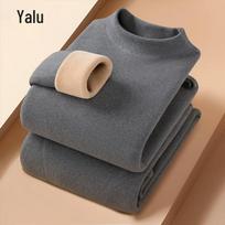 Yalu Winter Fleece-Lined Thermal Underwear Set L gray