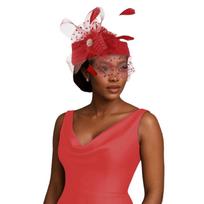 Polka Dot Veil Bridal Beret Elegant Style Head Wrap Pearl Feather Mesh Fascinator Hat  Banquet