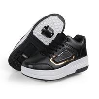 Classic Black & White Double-Wheeled Roller Skates for All Ages 42