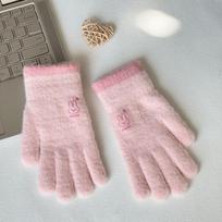 Thickened Knitted Gloves Windproof Fleece Lined Gloves Cute Winter Gloves  for Women