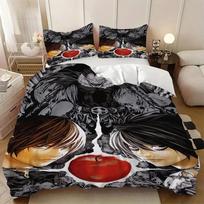 Death Note Anime Cute Bedding Set Duvet Cover Pillowcase Adults Boy Girl Bedroom Decoration Single/Double/Queen Large Size Gift 100×135cm