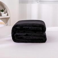 250GSM Black Flannel Blanket Soft Plush Fleece Throw Warm Cozy Bed Cover for Sofa Bedroom All Season Blanket Queen King Size 100x120cm(39x47in)