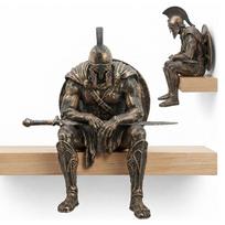 Vintage Spartan Warrior Statue 3D Printed Bookshelf Edge Decor  Home Decoration gray