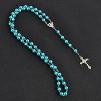Imitation Pearl Cross Pendant Necklace Vintage Style Religious Pendants  Catholic Rosary