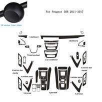 Carbon Fiber For Peugeot 508 2011-2017 Car Film Interior Sticker Center Console Gear Dashboard Air Door Handle Lift Panel