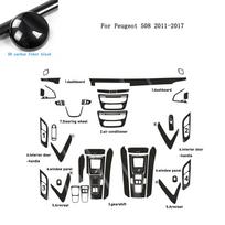 Carbon Fiber For Peugeot 508 2011-2017 Car Film Interior Sticker Center Console Gear Dashboard Air Door Handle Lift Panel