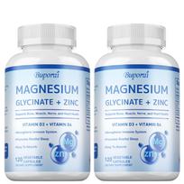 Buporai – Magnesium Glycinate + Zinc, Vitamin D3, and Vitamin B6 Supplement – Muscle and Nerve Health 120*2