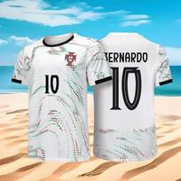 Portugal Ronaldo 7 Football Jersey Short Sleeve T-Shirt, Crew Neck Breathable Soccer Sports Training Tee 6XL