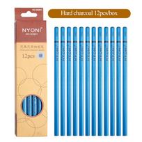 NYONI 12pcs Charcoal Pencil Black Soft/Medium/Hard Carbon Pencil Wooden Charcoal Pencils For Sketching Drawing Stationery 2801