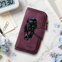 Panther Print Long Wallet Forever Bifold Multi Card Holders Fashion Purse