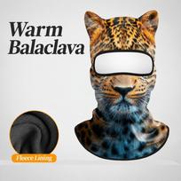 Stretchy Unisex Balaclava Mask Warm Lining Animal Head Cover Winter Full Face Mask  Skiing Cycling Style-A brown