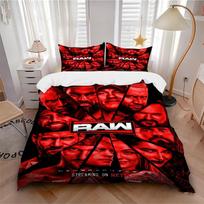 3Pcs Wwe Raw Event Bedding Sets For All Sizes New 3D Printed Bed Cover Comforter Duvet Cover Pillowcase Bedroom Decoration 135cmx200cm black