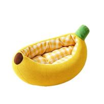 Soft Banana Shape Cat Kennel Warm Plush Pet Sofa Bed Cute Cat Mat  Bedroom S