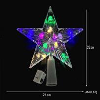 Cross-border Christmas Luminous Tree Top Star: Three-dimensional Ornament, Warm Light, Colorful Five-pointed Star