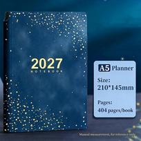 2027 Yearly Planner A5 Premium Faux Leather Cover Color Coded Monthly Tabs For Office School Daily Schedule Planning A1