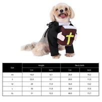 Halloween Cats Nun Costume Jesus Cross Print Kitty Clothes for Small Dogs Funny Priest Dress Up Party Pet Overalls Cat Accessory S