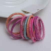 Mini Size Kids Glitter Elastic Hair Bands Girls Hair Gum Children Hair Holder Hair Accessories Birthday Gift Mini size gray