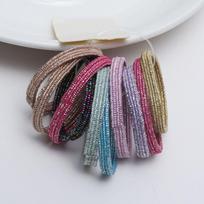 Mini Size Kids Glitter Elastic Hair Bands Girls Hair Gum Children Hair Holder Hair Accessories Birthday Gift Mini size gray