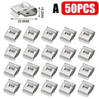 Long Lasting Solar Panel PV Cable Clamps Stainless Steel Clips 10/50Pcs for 2mm/4mm Dual Wires Off Grid Solar System Mounting A 50Pcs