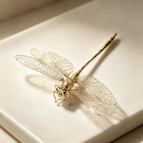 Solid Brass Dragonfly Collectible Figurine Retro Handcrafted Creative Tea Pet for Home Desk Office Decor Gift one size beige