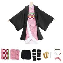 Naujas Kamado Nezuko Cosplay Kostiumas Japonų Anime Karnavalo Šventės Suaugusiųjų Vienodas Mergaitės Helovino Kostiumas kid 140CM black