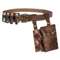 2/3/4pcs Embossed Medieval Wizard Cosplay Set Fantasy Viking Renaissance Waistband  Decorations Style-7 brown