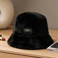 Autumn and winter solid color hat big head circumference women's high-end warm bucket hat high-quality plush washbasin hat One size fits all brown