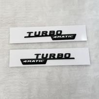 3D ABS Glossy Black Car Fender Badge Turbo 4MATIC Sticker Rear Trunk AMG Emblem A45 Logo For Mercedes Benz A 45 AMG W176 W177