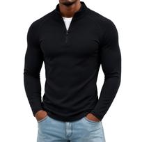 Men's Compression Long Sleeve Shirt Quick Dry Half Zip Athletic Workout Top Color High Stretch XL juoda