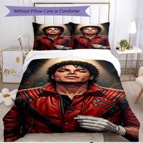3pcs Duvet Cover Set (1*Duvet Cover + 2*Pillowcase, Without Core), Michael Jackson Print Soft All‑Season Bedding Set, Home Bedroom Decor Gift 180cmx210cm